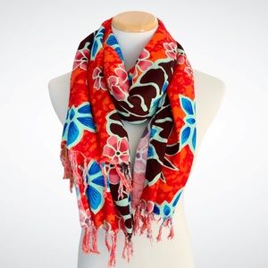 Hibiscus Collection Hawaii 100% Rayon Floral Sarong Scarf